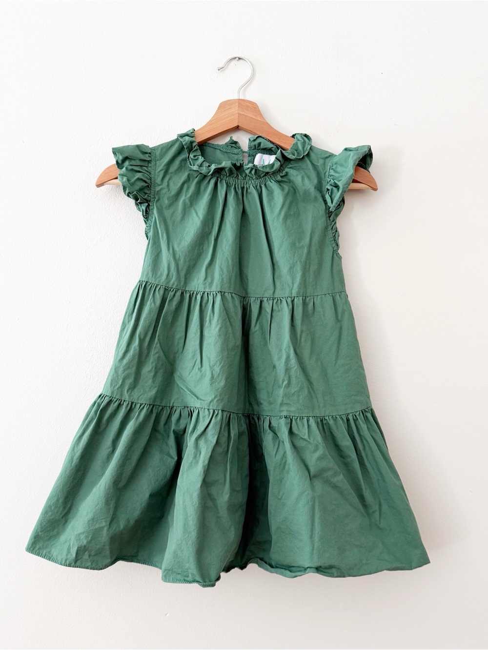 Shop The Mint Girls  Dress Ruffle Solid  Green  Size Large (10-12).
